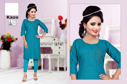 Kazo-A Zoya Two Tone Knee Length Kurtis