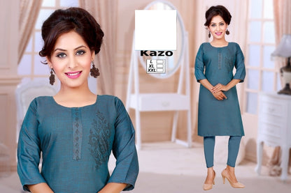Kazo-B Zoya Two Tone Knee Length Kurtis