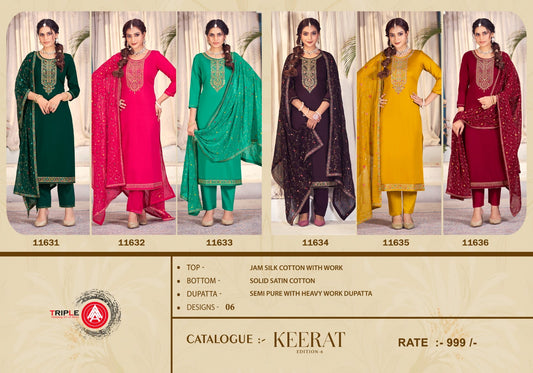 Keerat Vol 6 Triple Aaa Jam Silk Pant Style Suits