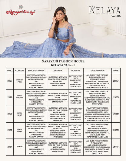 Kelaya Vol 6 Narayani Fashion House Butterfly Net Lehenga Choli