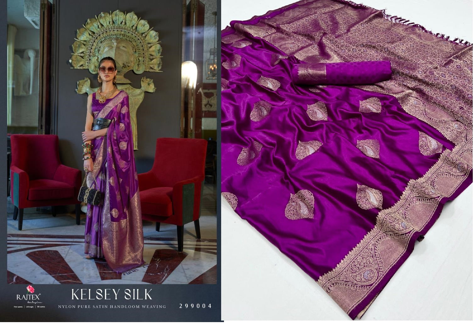 Kelsey Rajtex Satin Sarees