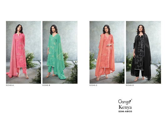 Kenya 2346 Ganga Cotton Plazzo Style Suits