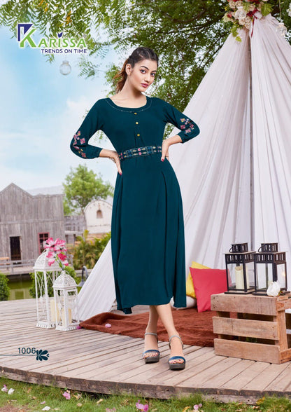 Kesariya Karissa Rayon Midi Dress