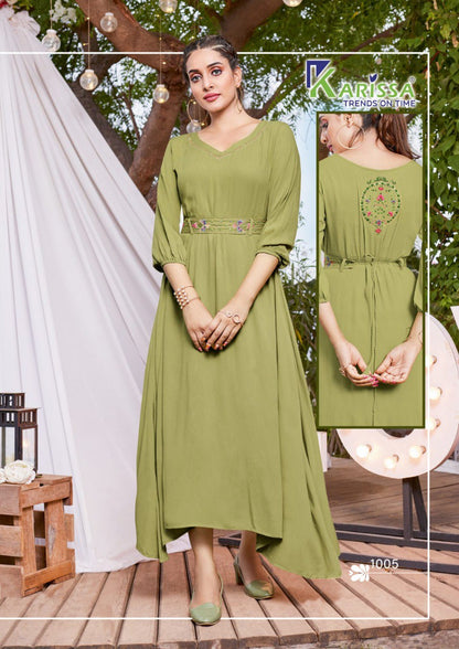 Kesariya Karissa Rayon Midi Dress