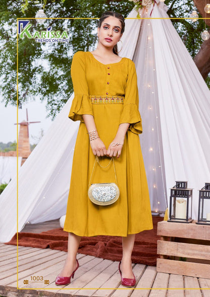 Kesariya Karissa Rayon Midi Dress