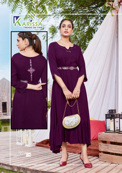 Kesariya Karissa Rayon Midi Dress