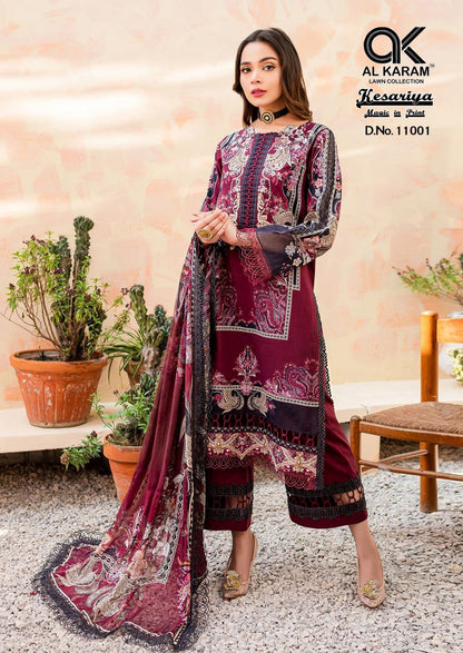 Kesariya Magic In Print Vol 11 Al Karam Cambric Karachi Salwar Suits