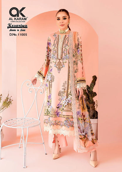 Kesariya Magic In Print Vol 11 Al Karam Cambric Karachi Salwar Suits