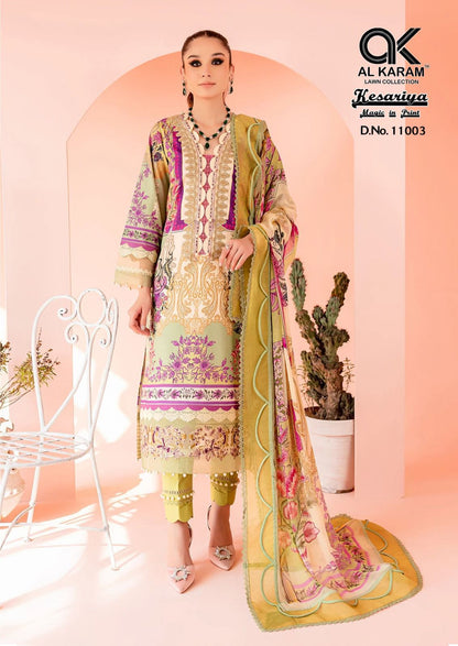 Kesariya Magic In Print Vol 11 Al Karam Cambric Karachi Salwar Suits