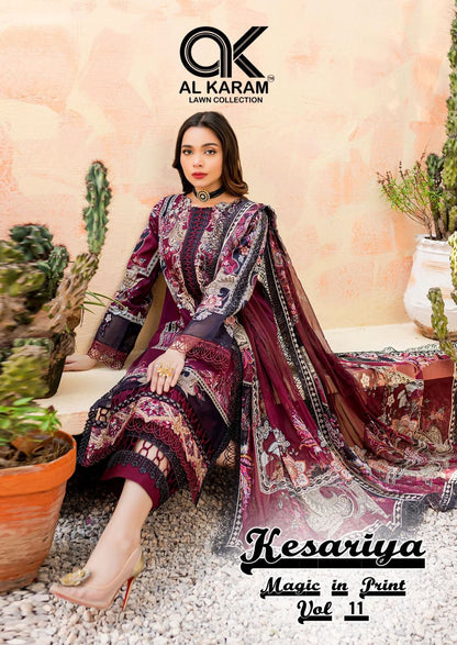 Kesariya Magic In Print Vol 11 Al Karam Cambric Karachi Salwar Suits