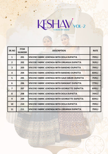 Keshav Vol 2 Shisha Viscose Lehenga Choli