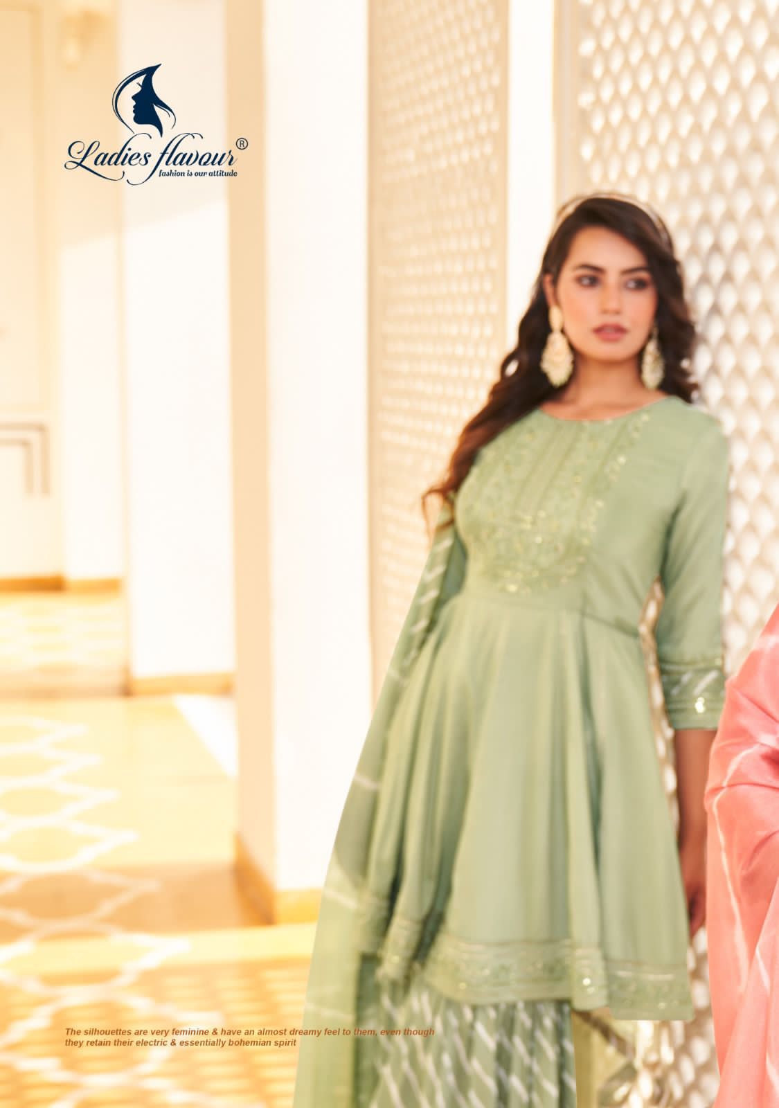 Keshvi Ladies Flavour Chinon Silk Readymade Sharara Suits