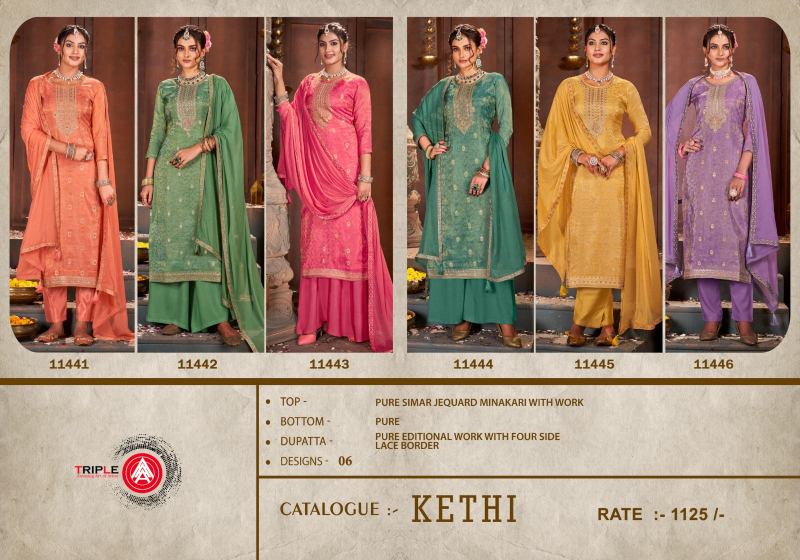 Kethi Triple Aaa Simmer Pant Style Suits