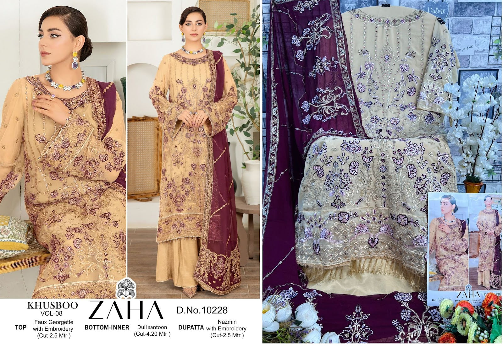 Khushbu Vol 8 Zaha Georgette Pakistani Salwar Suits