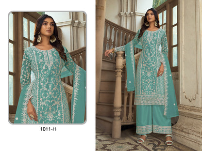 Khwaab-1011 Sabah Butterfly Net Plazzo Style Suits