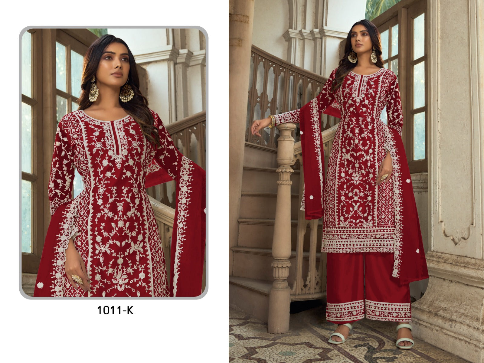 Khwaab-1011 Sabah Butterfly Net Plazzo Style Suits
