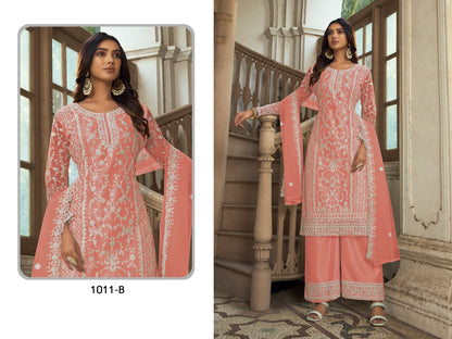 Khwaab-1011 Sabah Butterfly Net Plazzo Style Suits