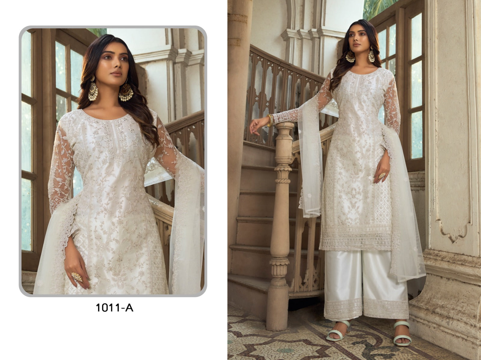 Khwaab-1011 Sabah Butterfly Net Plazzo Style Suits