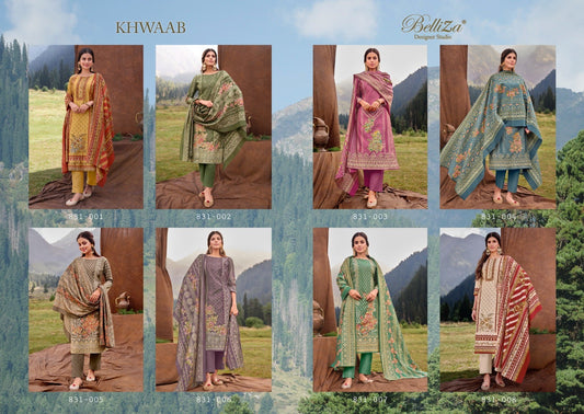 Khwaab Belliza Designer Studio Viscose Muslin Pant Style Suits