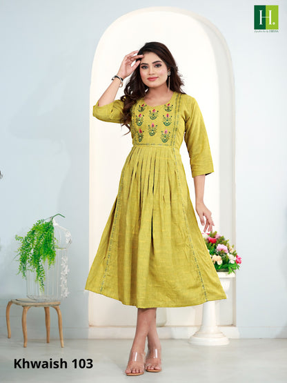 Khwaish H Dot Rayon Anarkali Kurtis