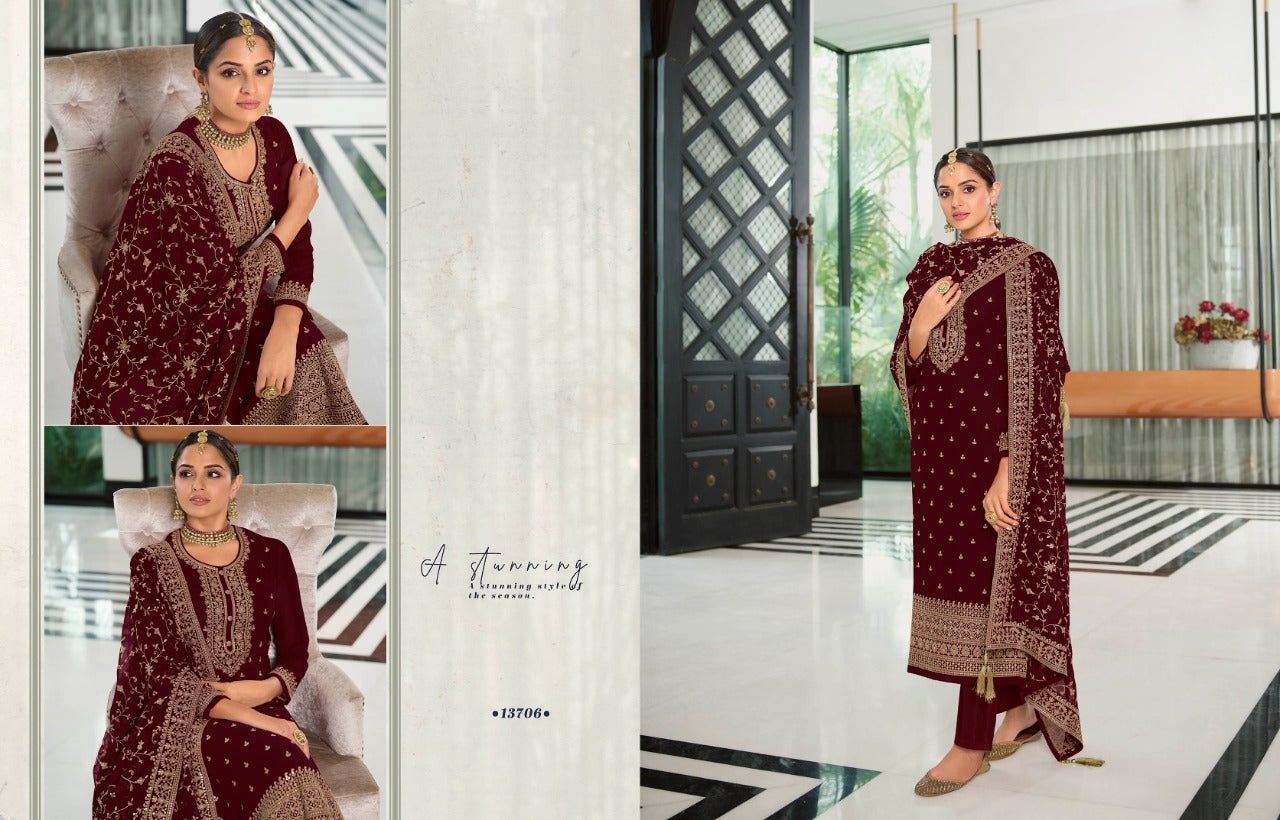Khwaish Vol 2 Zisa Georgette Pant Style Suits