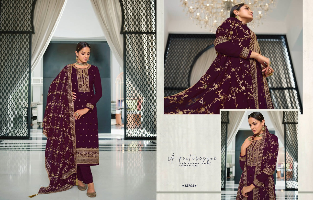 Khwaish Vol 2 Zisa Georgette Pant Style Suits