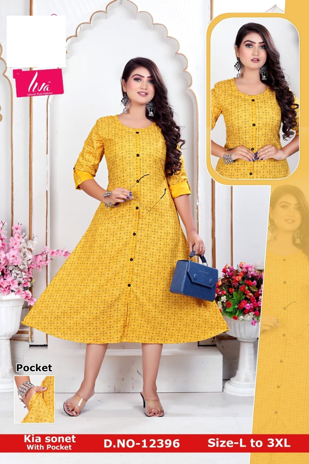 Kia Sonet Zoya Rayon Kurti With Pocket