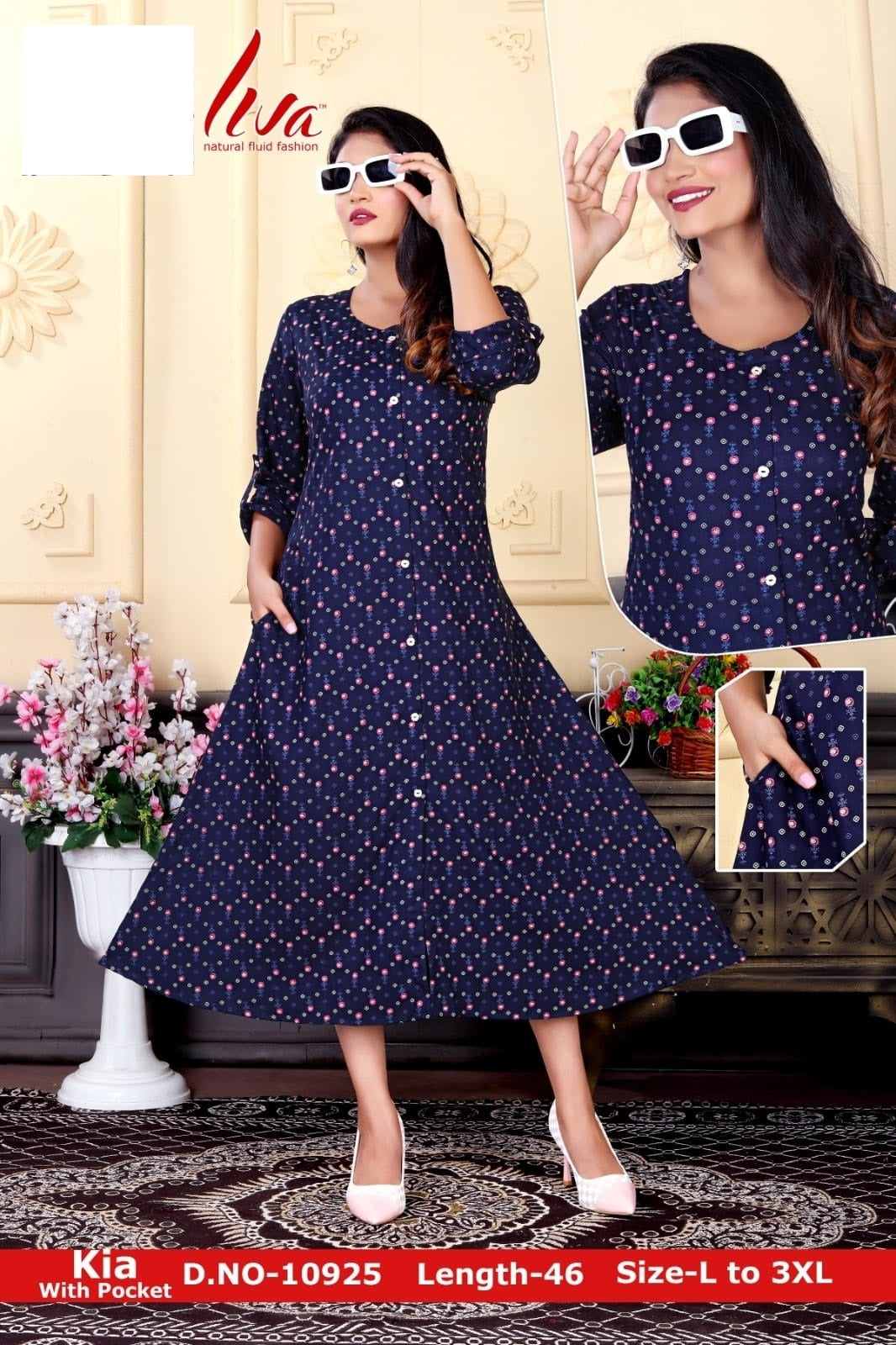 Kia Sonet Zoya Rayon Kurti With Pocket