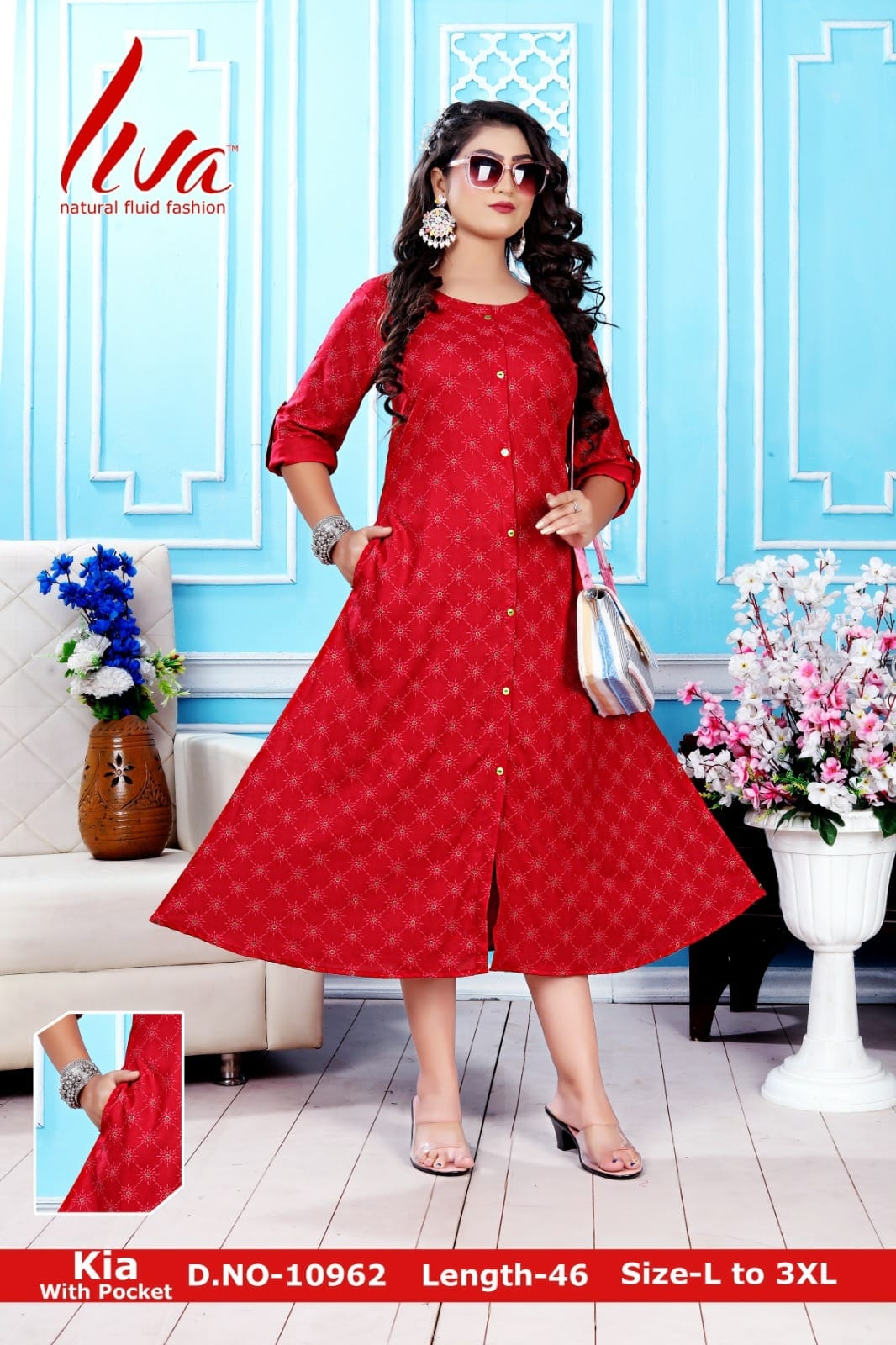 Kia Sonet Zoya Rayon Kurti With Pocket
