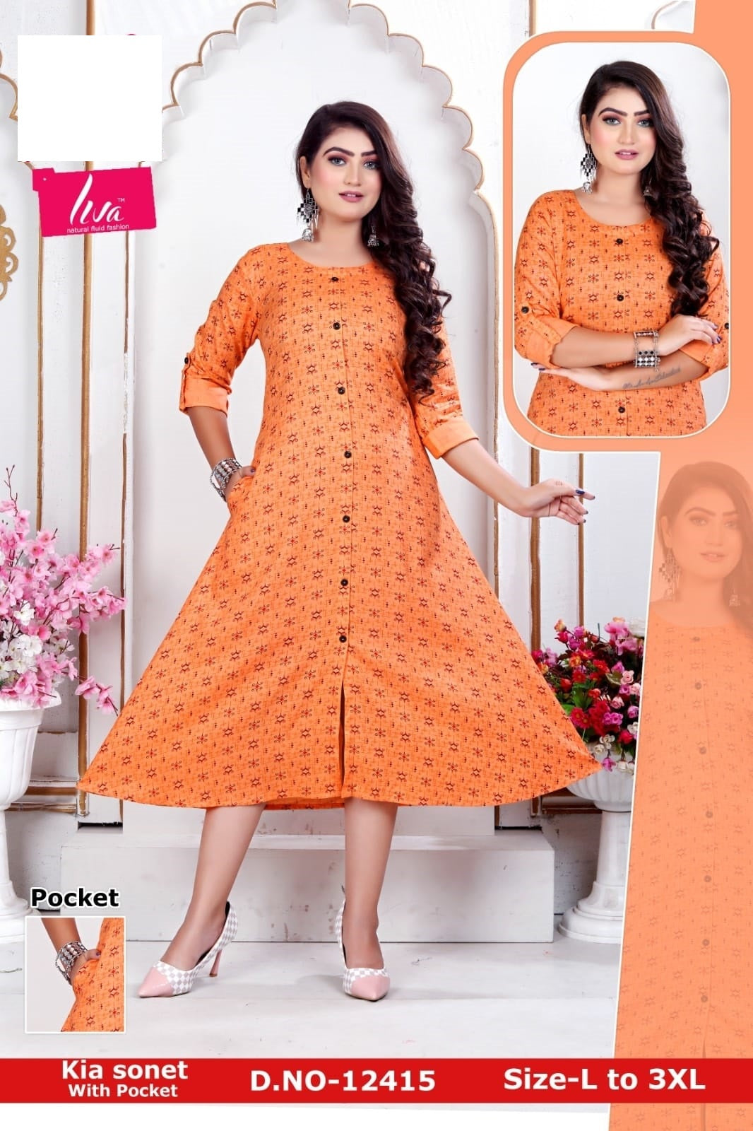 Kia Sonet Zoya Rayon Kurti With Pocket
