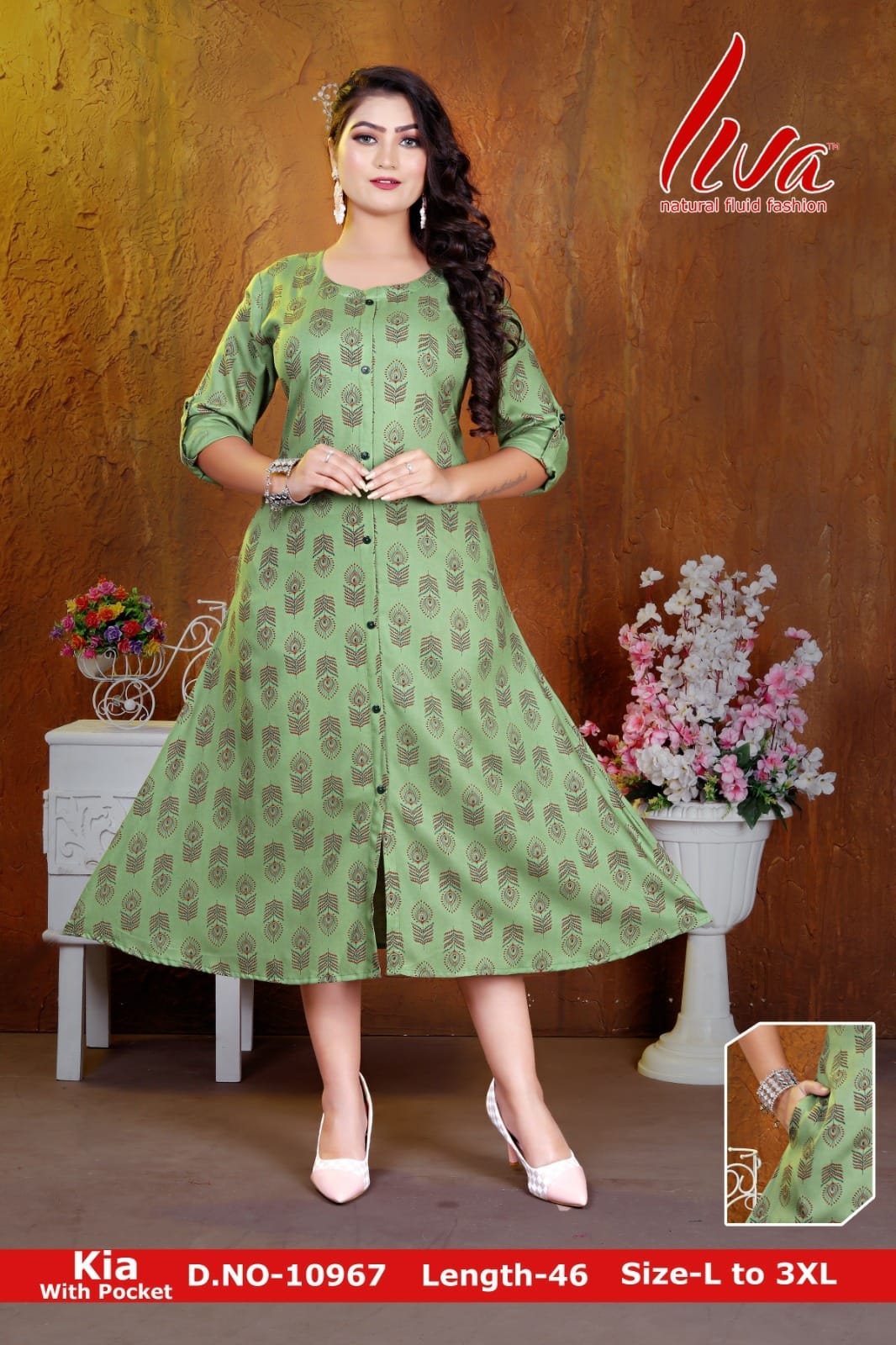 Kia Sonet Zoya Rayon Kurti With Pocket