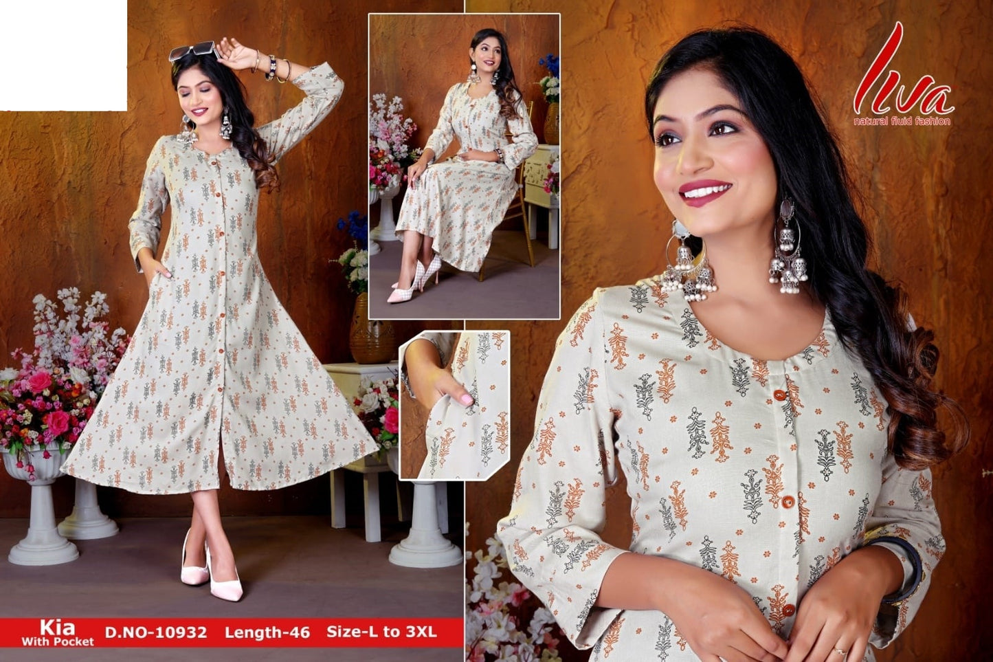 Kia Sonet Zoya Rayon Kurti With Pocket