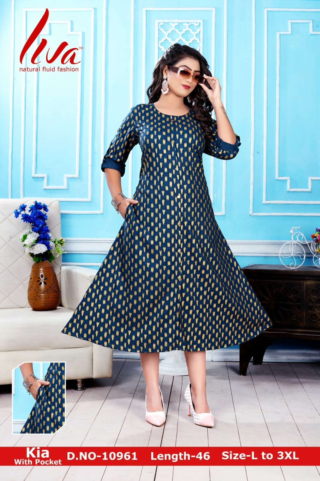 Kia Sonet Zoya Rayon Kurti With Pocket