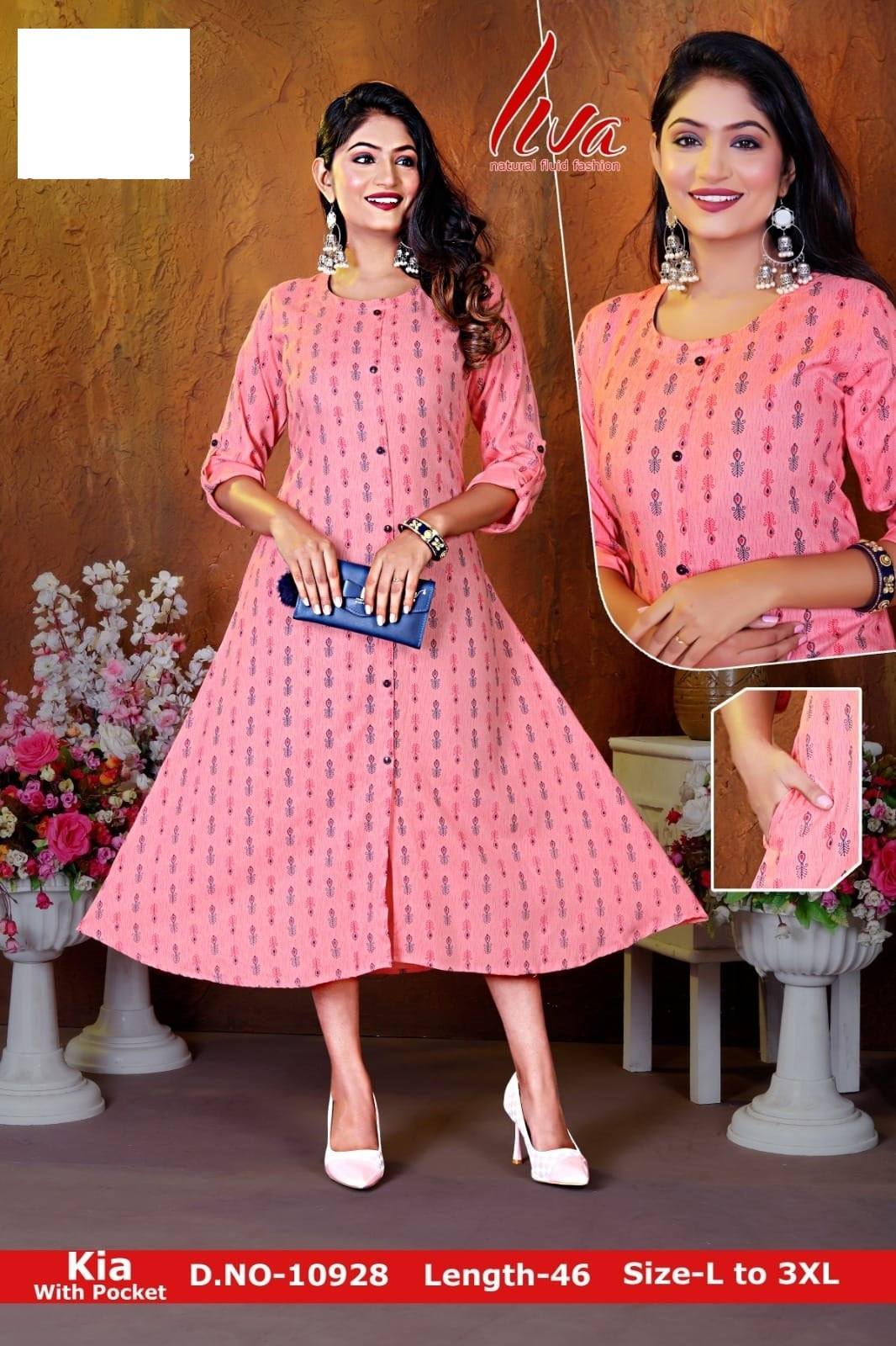 Kia Sonet Zoya Rayon Kurti With Pocket