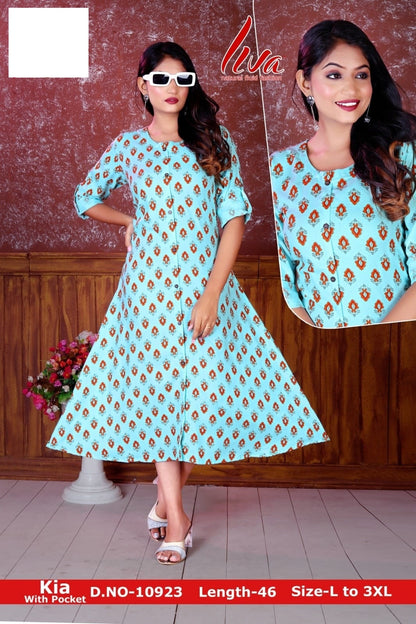 Kia Sonet Zoya Rayon Kurti With Pocket
