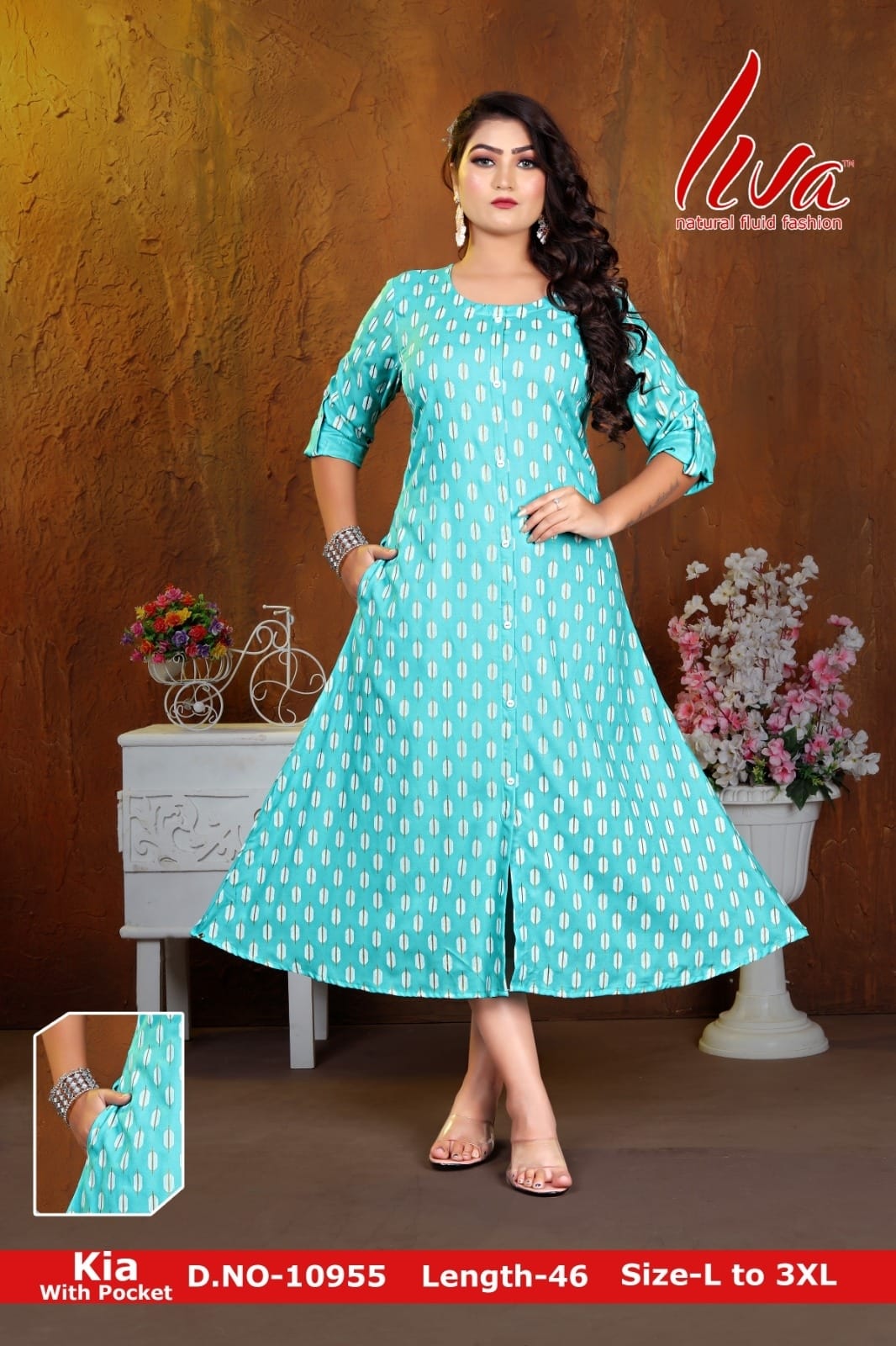 Kia Sonet Zoya Rayon Kurti With Pocket