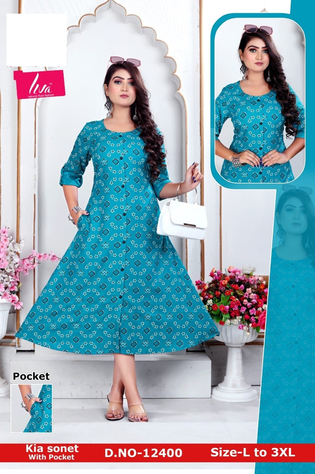 Kia Sonet Zoya Rayon Kurti With Pocket