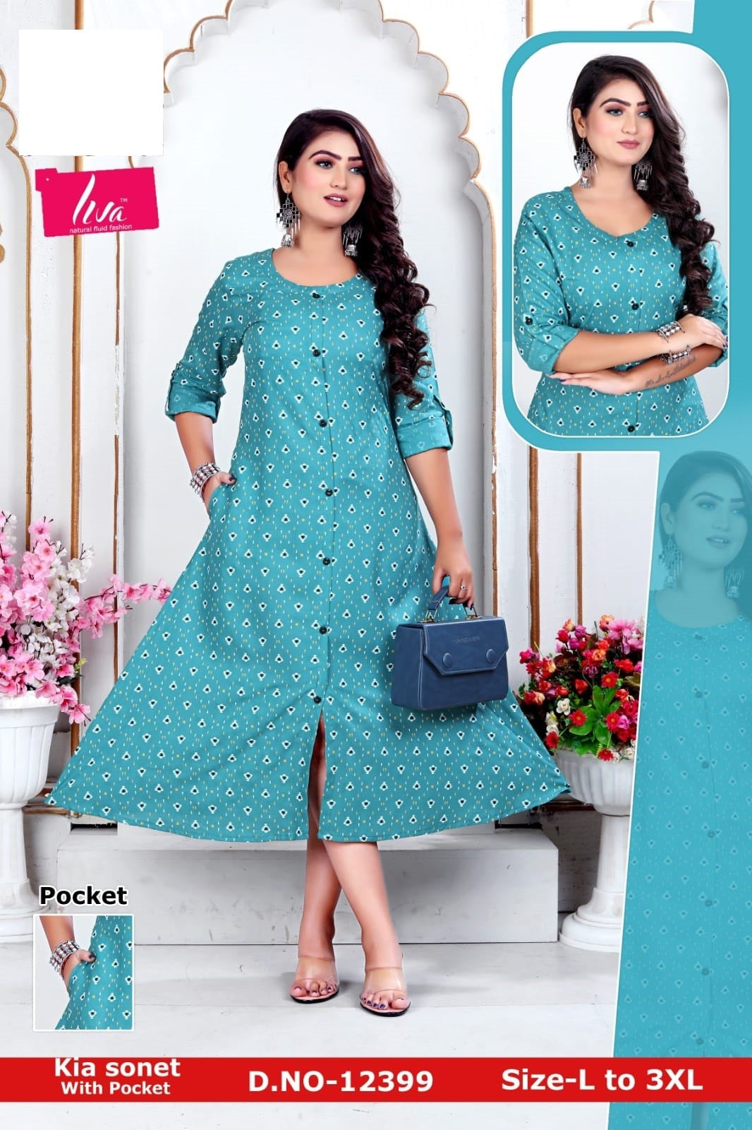 Kia Sonet Zoya Rayon Kurti With Pocket