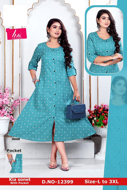 Kia Sonet Zoya Rayon Kurti With Pocket