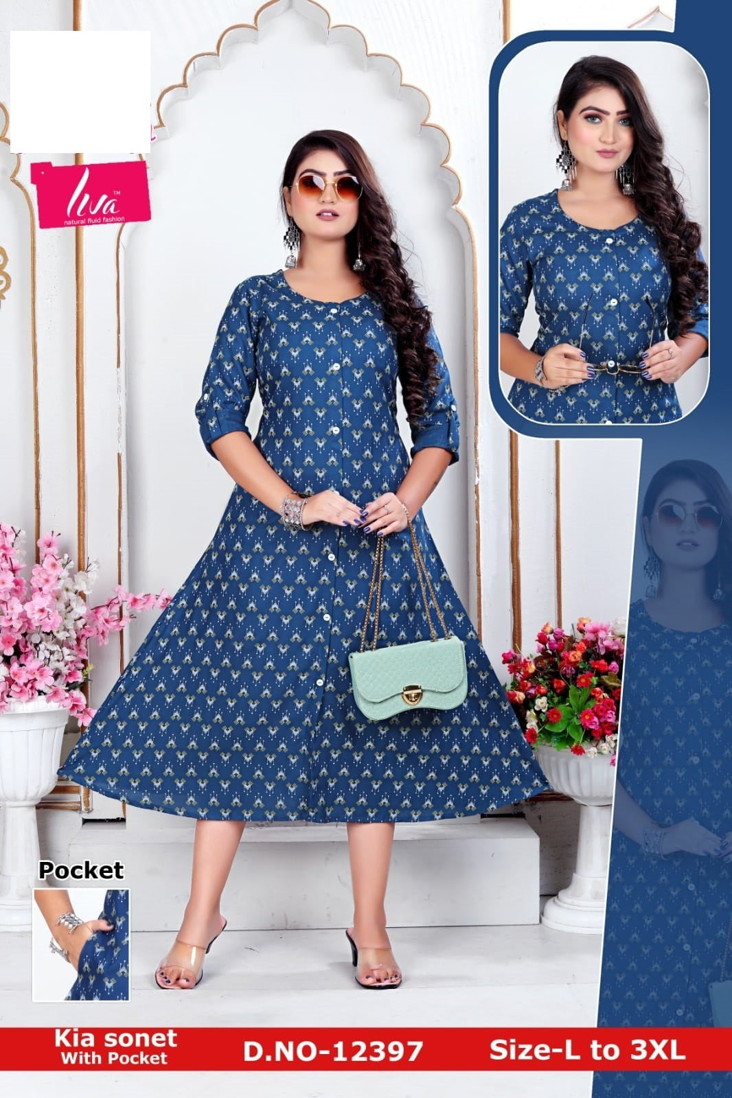 Kia Sonet Zoya Rayon Kurti With Pocket