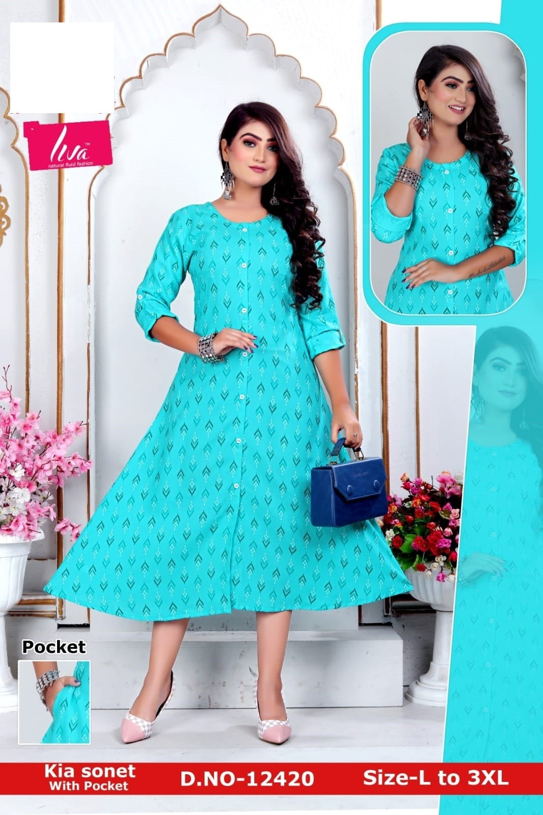 Kia Sonet Zoya Rayon Kurti With Pocket