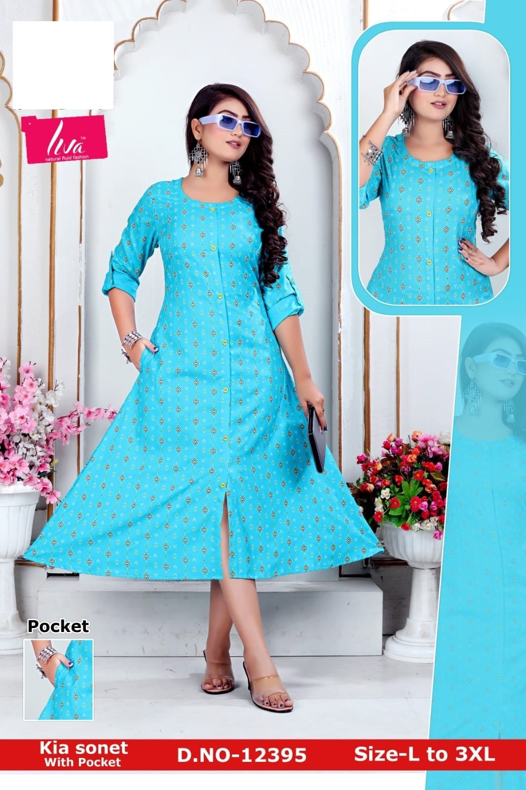 Kia Sonet Zoya Rayon Kurti With Pocket
