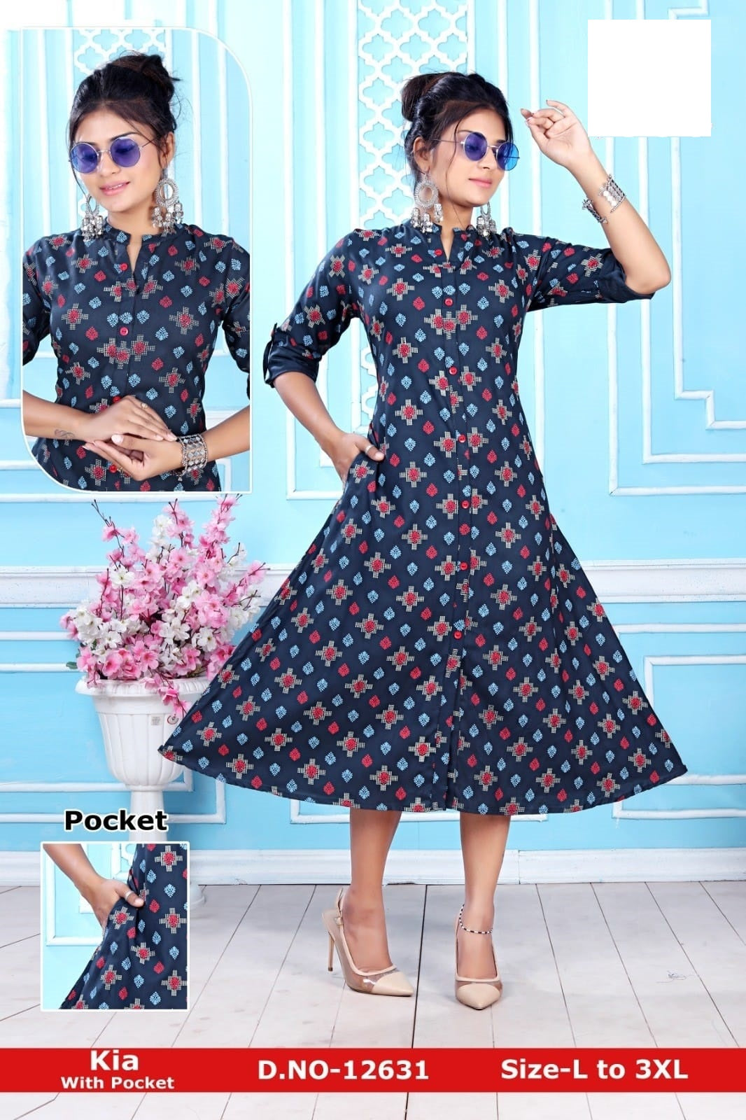 Kia Zoya Rayon Kurti With Pocket