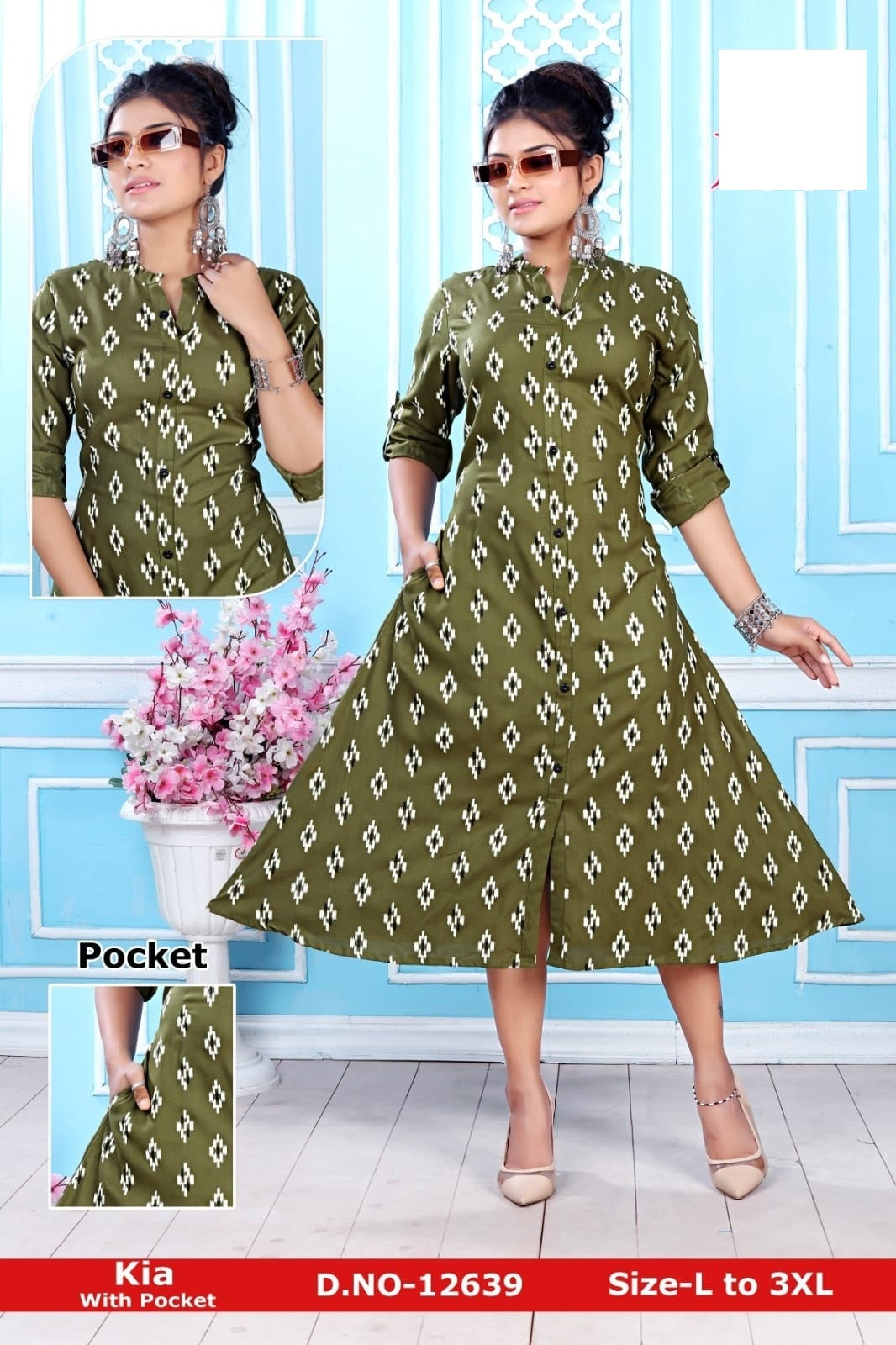 Kia Zoya Rayon Kurti With Pocket