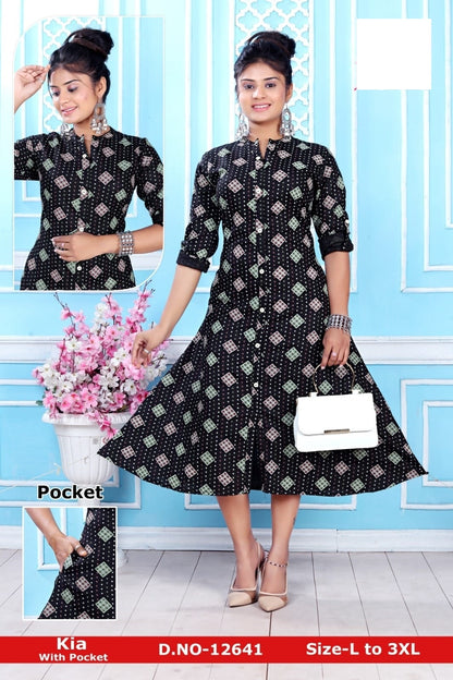 Kia Zoya Rayon Kurti With Pocket