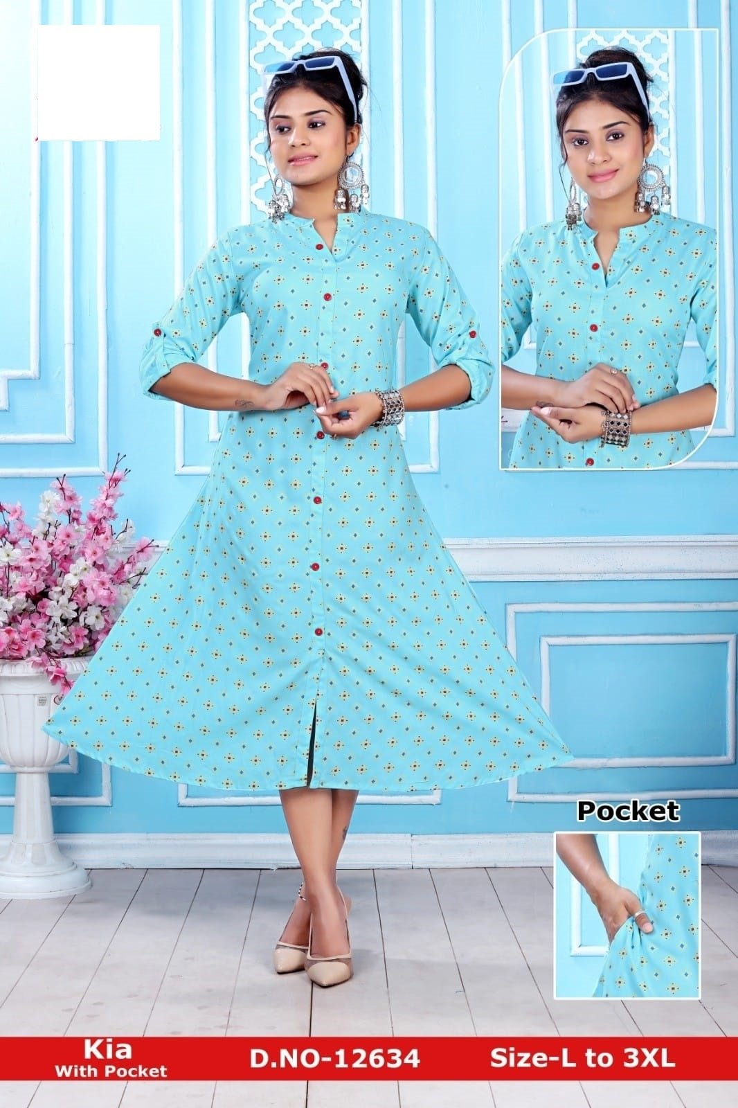 Kia Zoya Rayon Kurti With Pocket