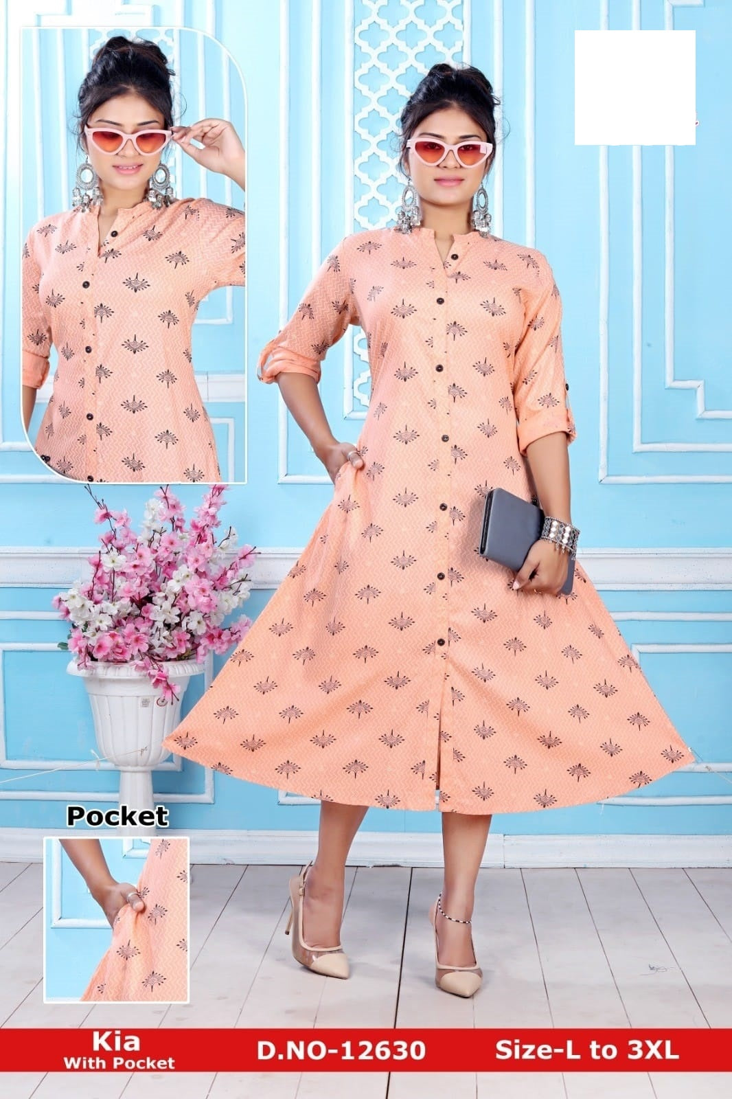 Kia Zoya Rayon Kurti With Pocket