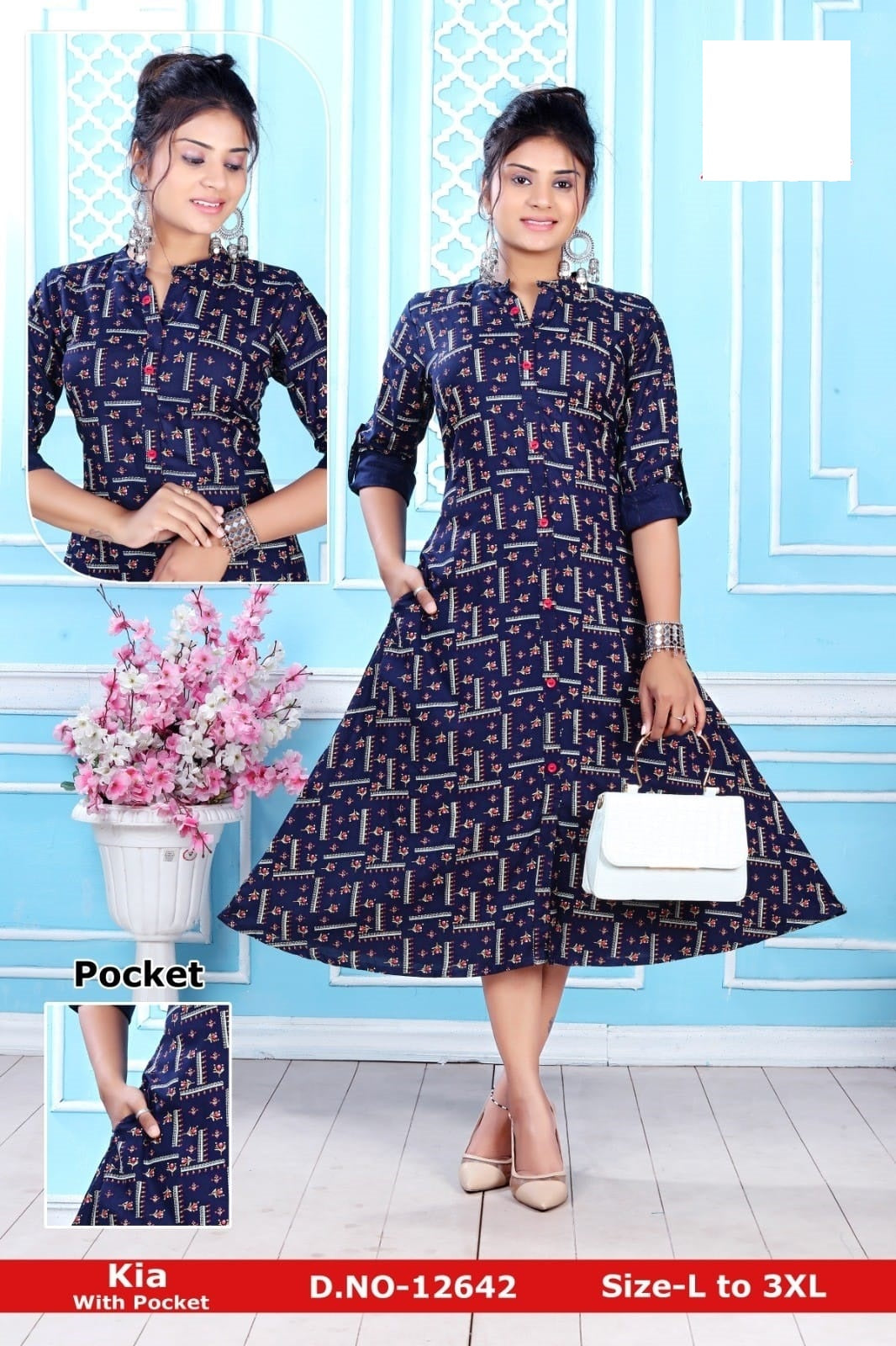 Kia Zoya Rayon Kurti With Pocket