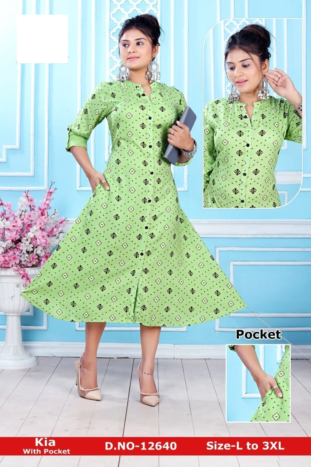 Kia Zoya Rayon Kurti With Pocket