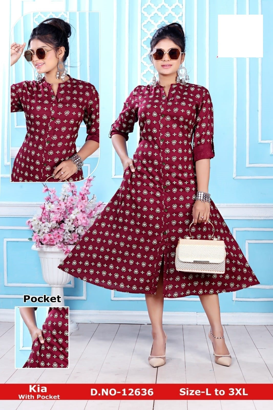 Kia Zoya Rayon Kurti With Pocket